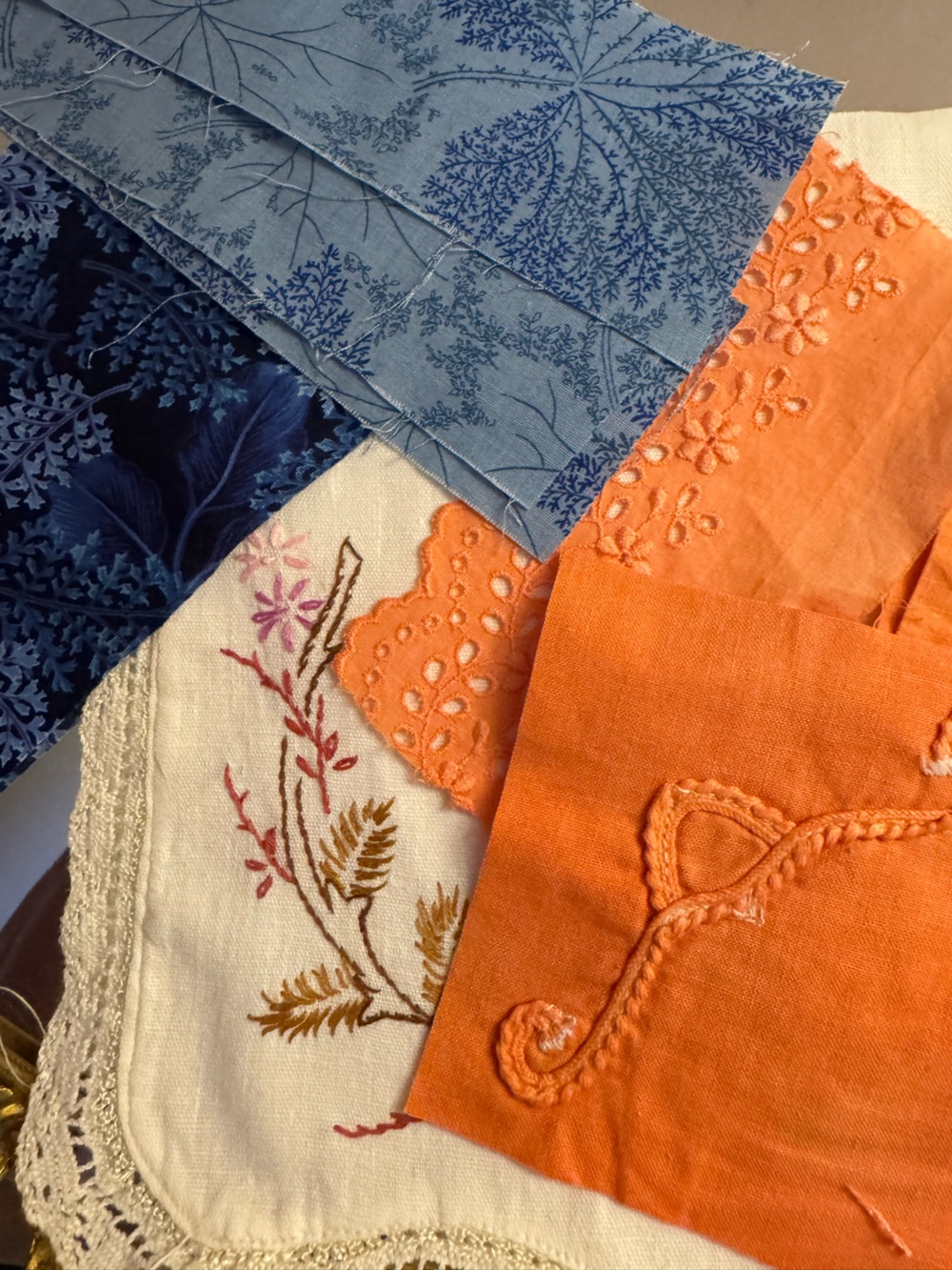 Vintage 75+ Fabric Scrap Lace Embroidery Crochet Slow SewJunk Journal - Picture 2 of 11